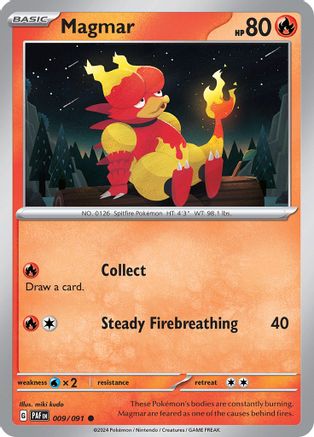 Magmar (9/091) - SV Paldean Fates Reverse Holofoil - Common