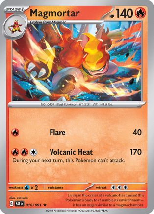 Magmortar (10/091) - SV Paldean Fates Holofoil - Rare