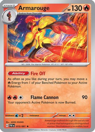 Armarouge (15/091) - SV Paldean Fates Reverse Holofoil - Rare