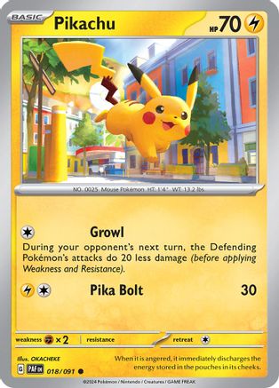 Pikachu (18/091) - SV Paldean Fates Reverse Holofoil - Common