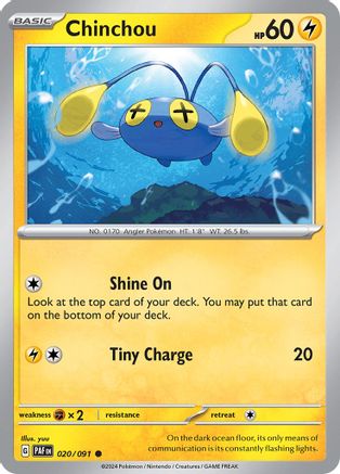 Chinchou (20/091) - SV Paldean Fates  - Common