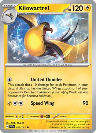 Kilowattrel (22/091) - SV Paldean Fates  - Uncommon