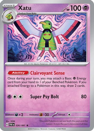 Xatu 26 - SV Paldean Fates Reverse Holofoil