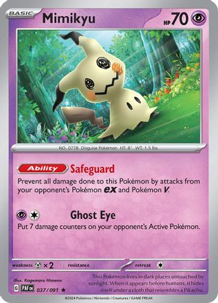 Mimikyu (37/091) - SV Paldean Fates Reverse Holofoil - Rare