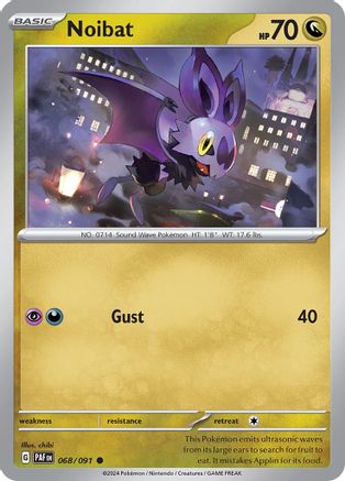 Noibat (68/091) - SV Paldean Fates Reverse Holofoil - Common