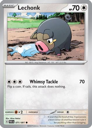 Lechonk (71/091) - SV Paldean Fates  - Common