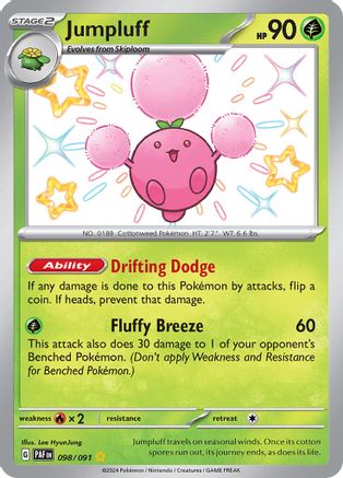 Jumpluff (98/091) - SV Paldean Fates Holofoil - Shiny Rare