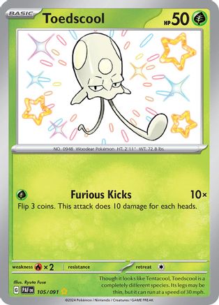 Toedscool (105/091) - SV Paldean Fates Holofoil - Shiny Rare
