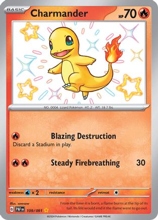 Charmander (109/091) - SV Paldean Fates Holofoil - Shiny Rare