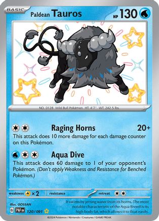 Paldean Tauros (120/091) - SV Paldean Fates Holofoil - Shiny Rare