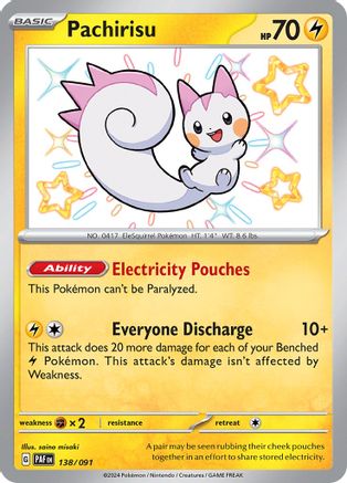 Pachirisu (138/091) - SV Paldean Fates Holofoil - Shiny Rare