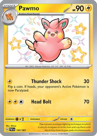 Pawmo (143/091) - SV Paldean Fates Holofoil - Shiny Rare