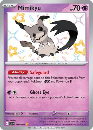 Mimikyu - (160/091) - SV Paldean Fates Holofoil - Shiny Rare