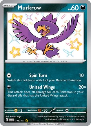 Murkrow 181 - SV Paldean Fates Holofoil