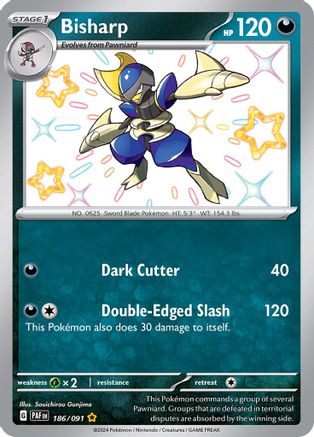 Bisharp (186/091) - SV Paldean Fates Holofoil - Shiny Rare