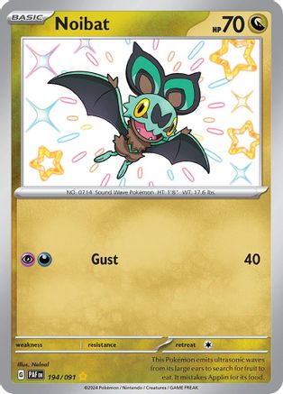 Noibat (194/091) - SV Paldean Fates Holofoil - Shiny Rare