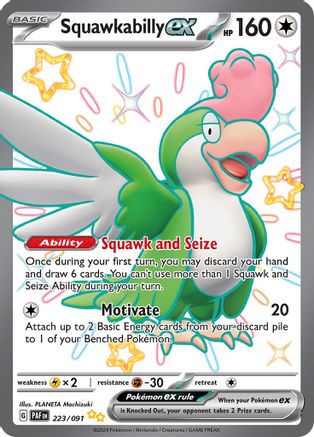 Squawkabilly ex (223/091) - SV Paldean Fates Holofoil - Shiny Ultra Rare