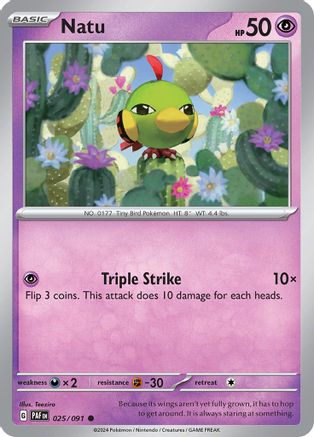 Natu (25/091) - SV Paldean Fates  - Common