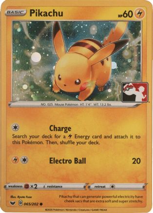 Pikachu - 065/202 (Cosmos Holo) 65 - League & Championship Cards Holofoil