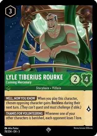 (078/204)  Lyle Tiberius Rourke - Cunning Mercenary - Into the Inklands  Cold Foil