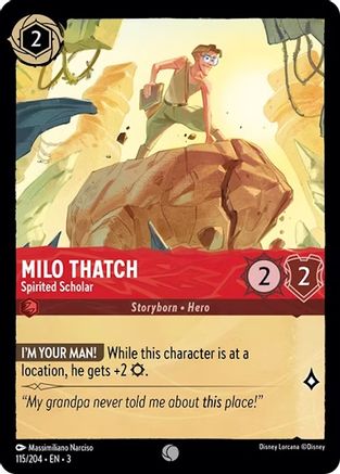 (115/204)  Milo Thatch - Spirited Scholar - Into the Inklands  Cold Foil