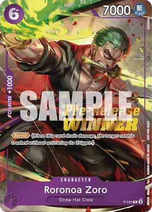 (P-045) Roronoa Zoro (OP-06 Pre-Release Tournament) [Winner] - One Piece Promotion Cards Foil