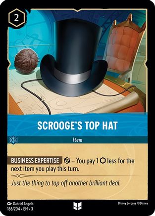 (166/204)  Scrooge's Top Hat - Into the Inklands  Cold Foil