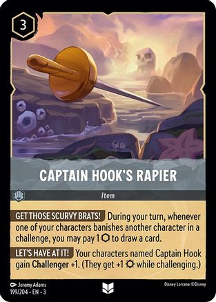 Captain Hook's Rapier (199/204) - Into the Inklands Cold Foil