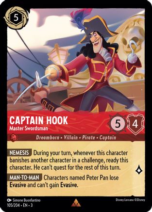 (105/204)  Captain Hook - Master Swordsman - Into the Inklands  Normal