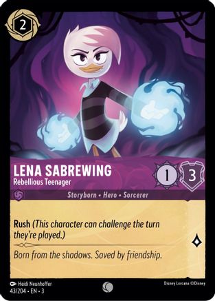 (043/204)  Lena Sabrewing - Rebellious Teenager - Into the Inklands  Cold Foil