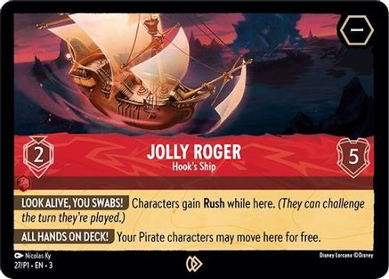(027)  Jolly Roger - Hook's Ship - Disney Lorcana Promo Cards  Cold Foil