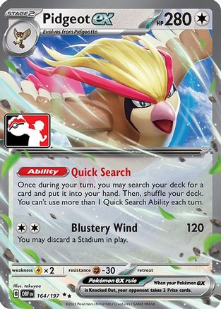 Pidgeot ex 164 - Prize Pack Series Cards Holofoil