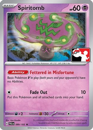 Spiritomb - 089/193 89 - Prize Pack Series Cards Holofoil