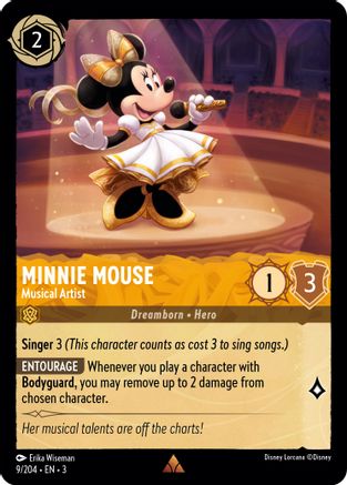 (009/204)  Minnie Mouse - Musical Artist - Into the Inklands  Cold Foil