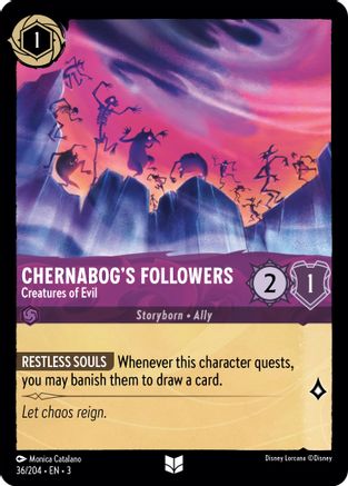 (036/204)  Chernabog's Followers - Creatures of Evil - Into the Inklands  Cold Foil