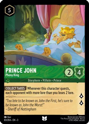 (083/204)  Prince John - Phony King - Into the Inklands  Cold Foil