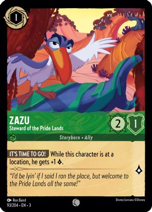 Zazu - Steward of the Pride Lands (93/204) - Into the Inklands Cold Foil