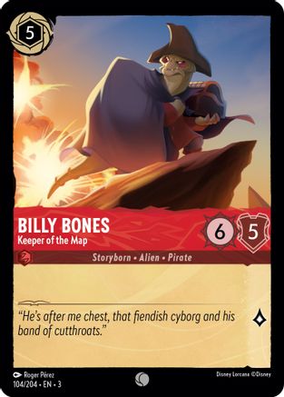 (104/204)  Billy Bones - Keeper of the Map - Into the Inklands  Cold Foil