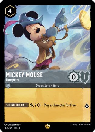 (182/204)  Mickey Mouse - Trumpeter - Into the Inklands  Cold Foil