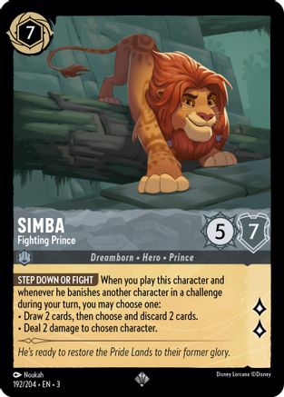 (192/204)  Simba - Fighting Prince - Into the Inklands  Cold Foil