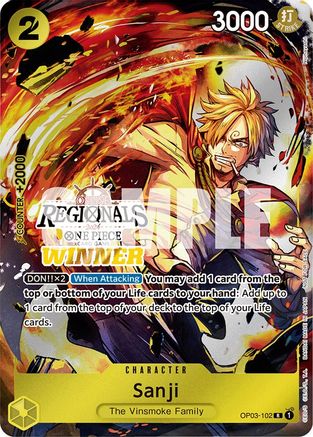 (OP03-102) Sanji (Online Regional 2024) [Winner] - One Piece Promotion Cards Nonfoil