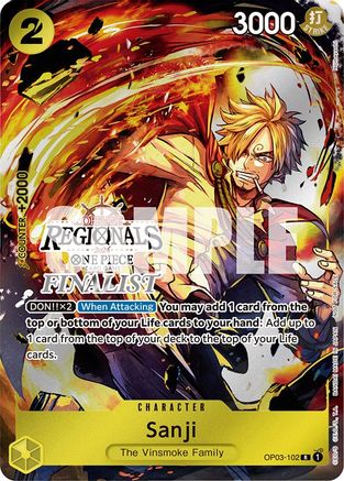 Sanji (Offline Regional 2024) [Finalist] (OP03-102) - One Piece Promotion Cards Foil