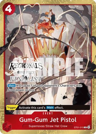 (ST01-015) Gum-Gum Jet Pistol (Online Regional 2024) [Finalist] - One Piece Promotion Cards Foil