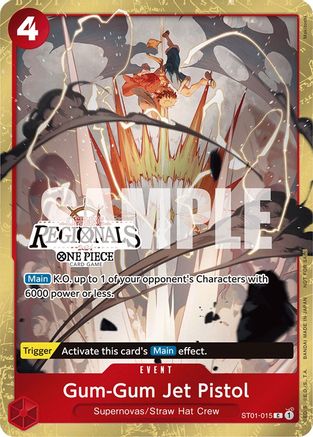 (ST01-015) Gum-Gum Jet Pistol (Offline Regional 2024) [Participant] - One Piece Promotion Cards Foil