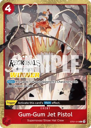 (ST01-015) Gum-Gum Jet Pistol (Offline Regional 2024) [Winner] - One Piece Promotion Cards Nonfoil