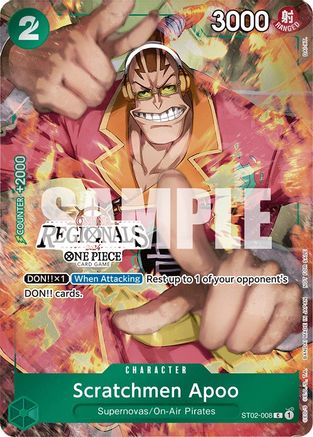 (ST02-008) Scratchmen Apoo (Online Regional 2024) [Participant] - One Piece Promotion Cards Foil