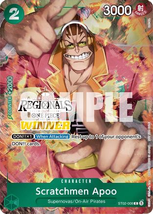 (ST02-008) Scratchmen Apoo (Online Regional 2024) [Winner] - One Piece Promotion Cards Nonfoil