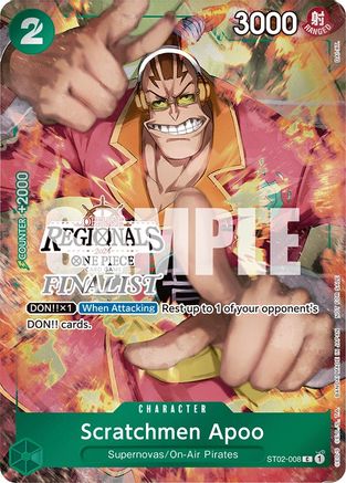 Scratchmen Apoo (Offline Regional 2024) [Finalist] (ST02-008) - One Piece Promotion Cards Foil