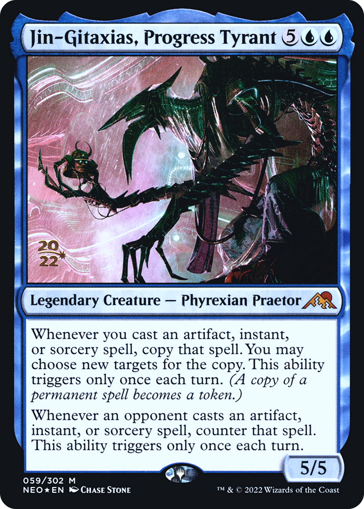 Jin-Gitaxias, Progress Tyrant (PNEO-59S) - Kamigawa: Neon Dynasty Promos Foil