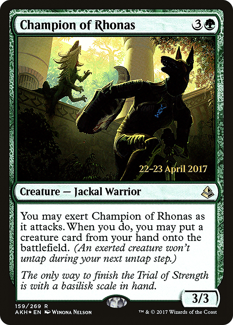 Champion of Rhonas (PRE-159S) - Amonkhet Promos (Prerelease) Foil